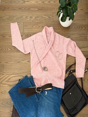 CASHMERE 100% Sweater, Pink Wrap, LIKE NEW